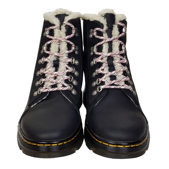 New Dr Martens combs faux fur shearling lined leather combat boots black winter - Picture 7 of 12